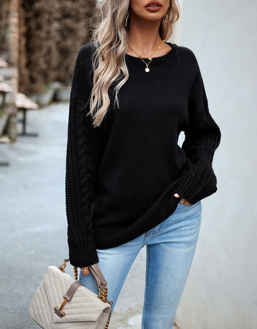 Load image into Gallery viewer, Women's Fashionable Simple Round Neck Sweater