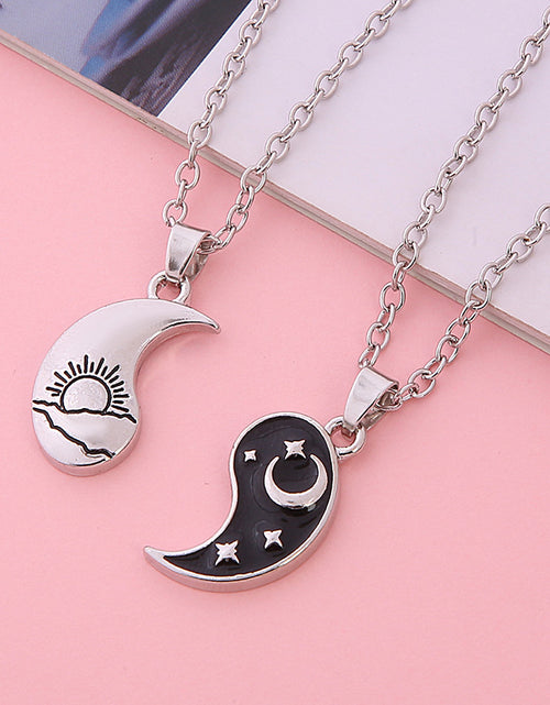 Load image into Gallery viewer, Sun Moon Stitching Eight-diagram-shaped Appetizer Good Friend Necklace