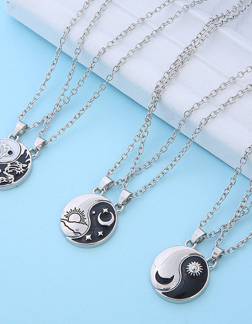 Load image into Gallery viewer, Sun Moon Stitching Eight-diagram-shaped Appetizer Good Friend Necklace
