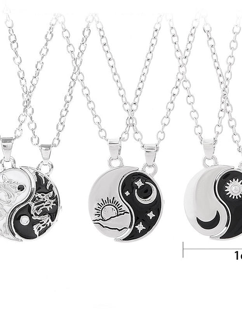Load image into Gallery viewer, Sun Moon Stitching Eight-diagram-shaped Appetizer Good Friend Necklace
