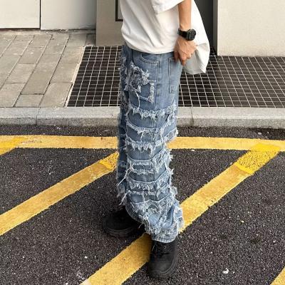 Load image into Gallery viewer, Washed Cat Beard Harlan Patch Jeans Men&#39;s Distressed Skinny Pants
