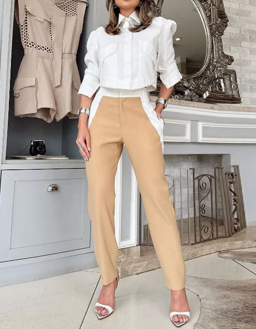 Load image into Gallery viewer, Long Sleeve Shirt Fashion Blouse And Pants
