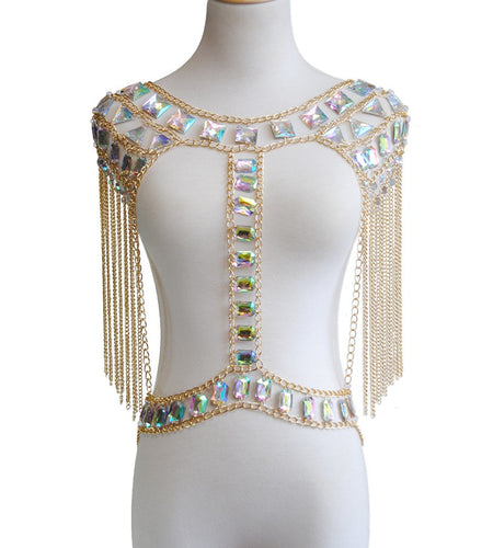 ACCESSORIES Acrylic Gold Glitter Gemstone Backpack Chain