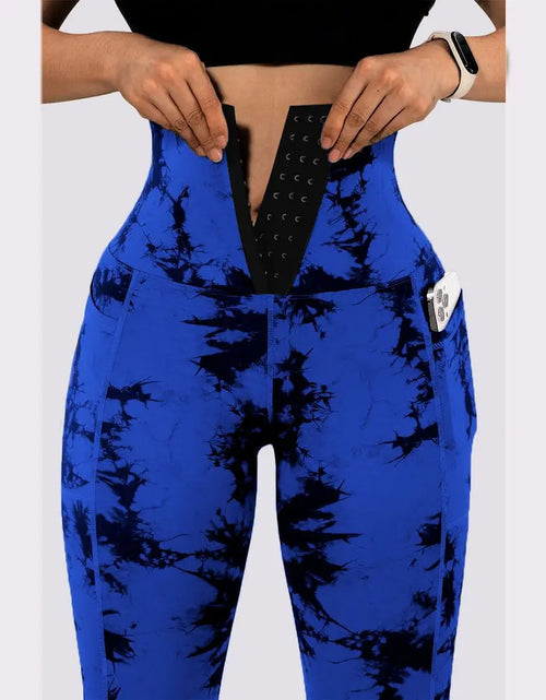 Load image into Gallery viewer, Women&#39;s Yoga Sports Patchwork Pocket Tie-dye Leggings
