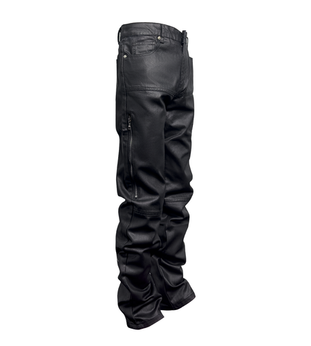 Designer Zip Black Roxed Pants Denim