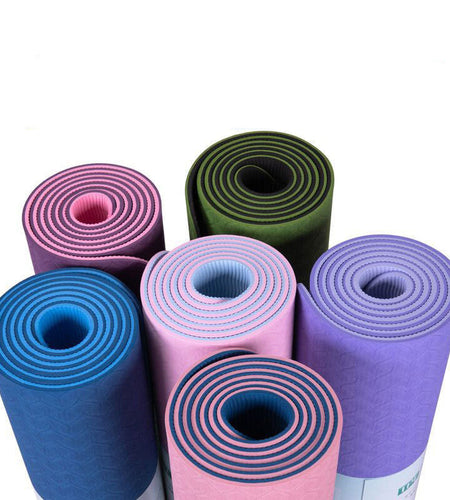 Yoga Mat Two-Color 6Mm Posture Line Yoga Mat Fitness Mat