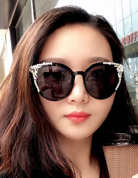 GM Sunglasses Female Big Frame Star Same Style Net Red Retro Korean Glasses