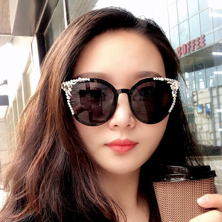 GM Sunglasses Female Big Frame Star Same Style Net Red Retro Korean Glasses