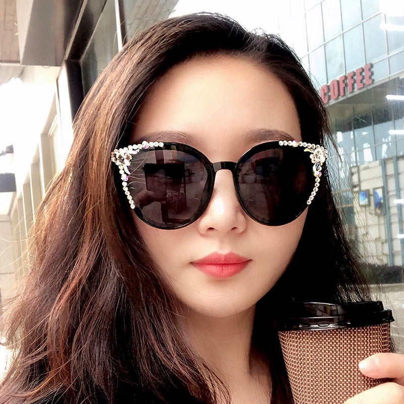 GM Sunglasses Female Big Frame Star Same Style Net Red Retro Korean Glasses