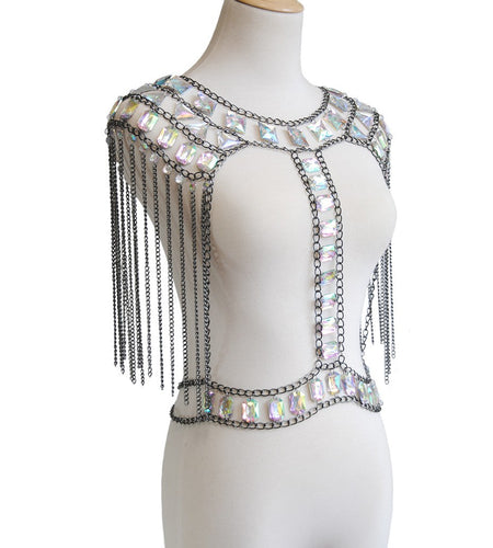 ACCESSORIES Acrylic Gold Glitter Gemstone Backpack Chain