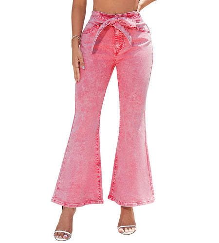 Solid Color Versatile Slim Women's Flare Pants