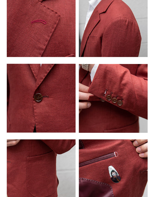 Load image into Gallery viewer, Pure Linen Sense Slim Fit Gentleman Suit High Craftsmanship
