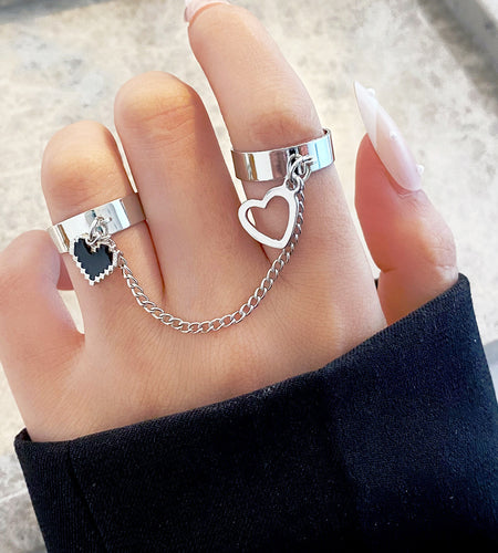 Double Heart Ring For Men And Women