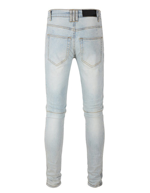 Load image into Gallery viewer, Slim-fit Stretch Motorcycle High Street Jeans
