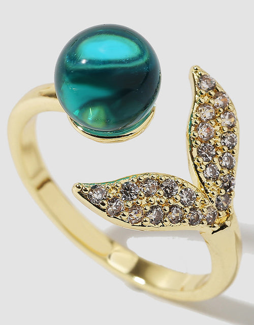 Load image into Gallery viewer, Creative Fashion Simple Ocean Beads Mermaid Tail Ring
