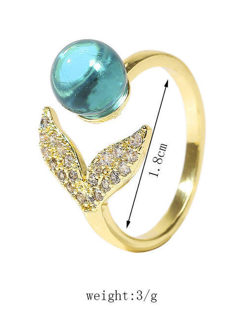 Load image into Gallery viewer, Creative Fashion Simple Ocean Beads Mermaid Tail Ring
