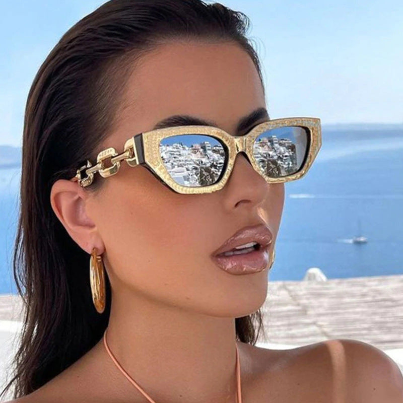 New European And American Retro Modern Thick Frame Sunglasses