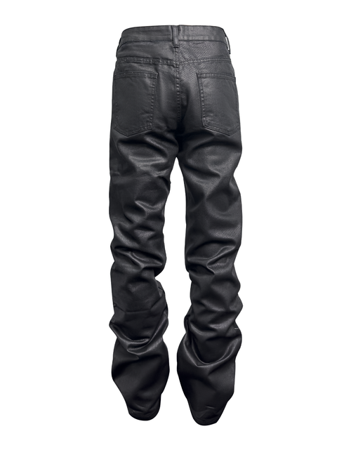 Load image into Gallery viewer, Designer Zip Black Roxed Pants Denim
