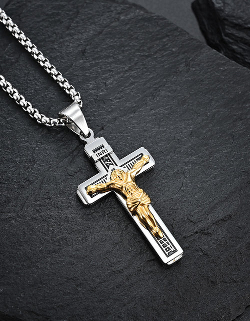 Load image into Gallery viewer, Men&#39;s Alloy Man Wearing A Cross Necklace Pendant
