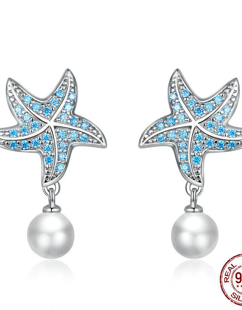 Load image into Gallery viewer, Original Ocean Pearl Starfish Earrings
