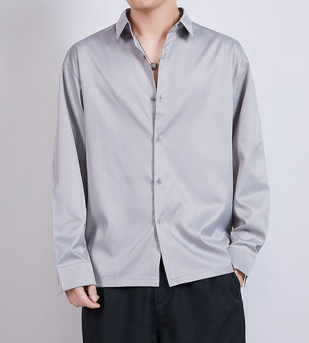 Loose Ice Silk Men's Casual Shirt