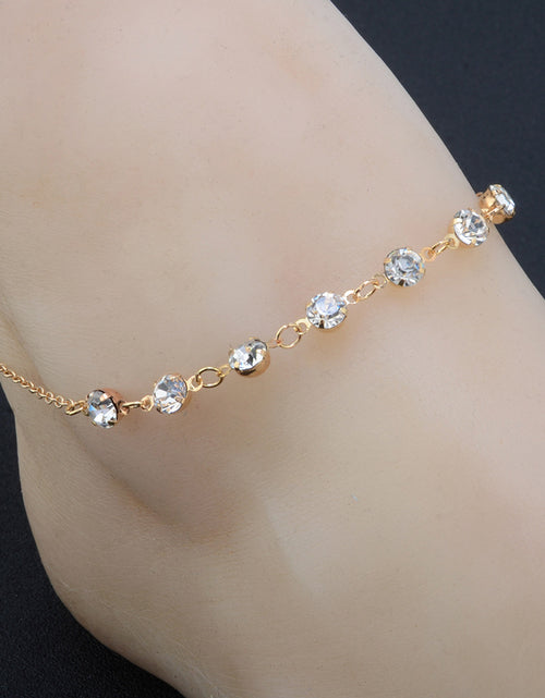 Load image into Gallery viewer, Simple Jewelry 7 Rhinestone Feet Chains Anklet
