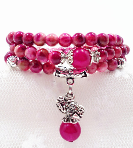 Red Agate Pomegranate Pendant Bracelet