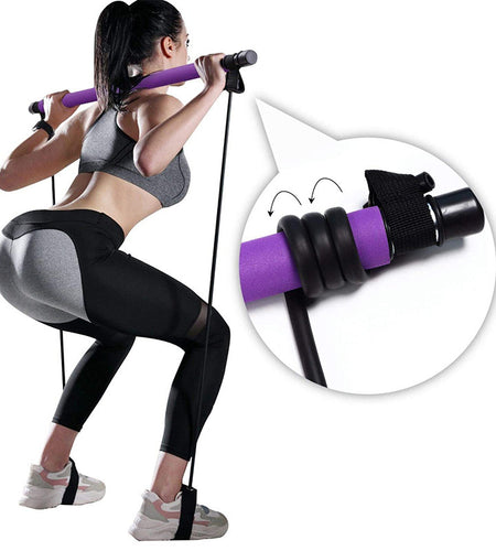 Fitness Yoga Pilates Bar Portable Gym Accessories Sport Elastic Bodybuilding Resistance Bands For Home Trainer Workout Equipment