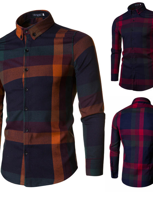 Load image into Gallery viewer, New Youth Plaid Shirt Men&#39;s Korean Style
