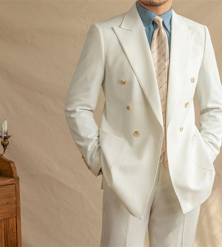 Men's Casual Seersucker Suit Half Lined