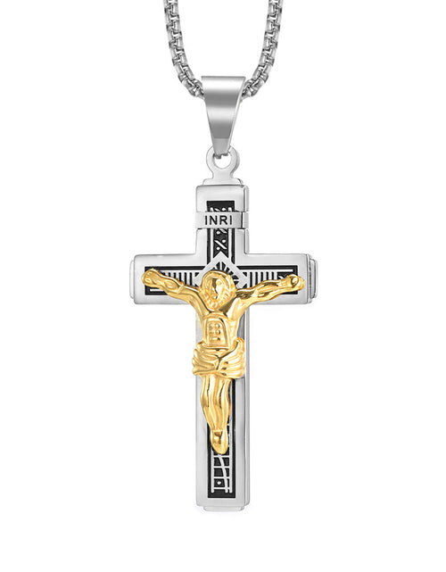 Load image into Gallery viewer, Men&#39;s Alloy Man Wearing A Cross Necklace Pendant
