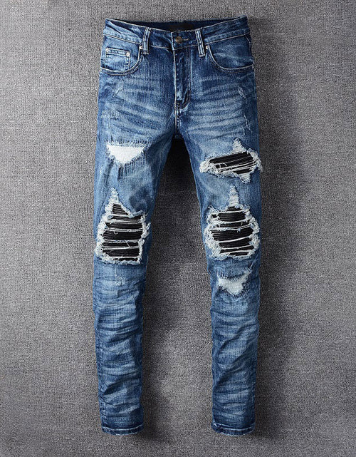 Load image into Gallery viewer, Hole &amp; Patch Patch Scrape Popular Jeans For Men
