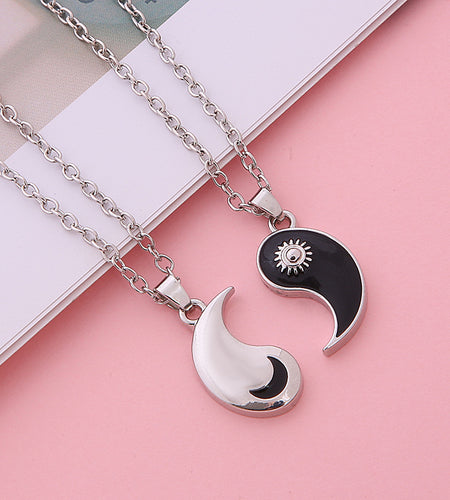 Sun Moon Stitching Eight-diagram-shaped Appetizer Good Friend Necklace