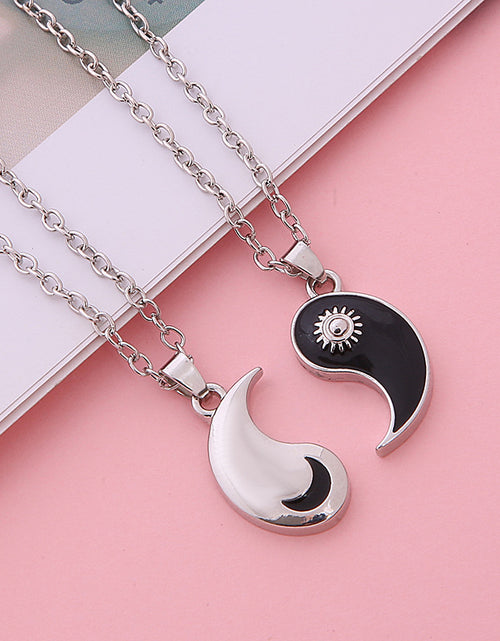 Load image into Gallery viewer, Sun Moon Stitching Eight-diagram-shaped Appetizer Good Friend Necklace
