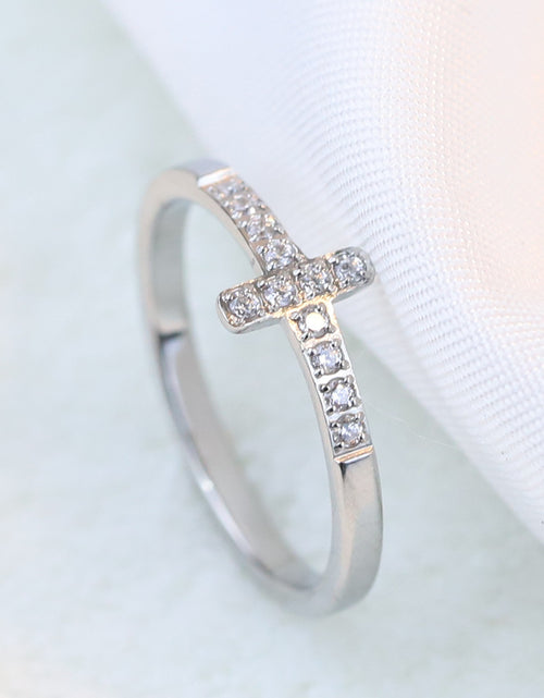 Load image into Gallery viewer, Simple Style Diamond 304 Titanium Steel Cross Ring Female Temperament Wild Vintage
