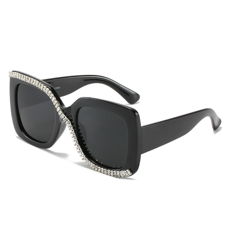 European And American Frame Big Face Thin Exaggerated Personality Sunglasses