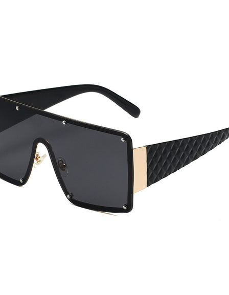 Women's Square Personality Large Frame One Piece Sunglasses