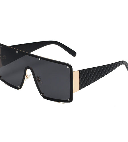 Women's Square Personality Large Frame One Piece Sunglasses