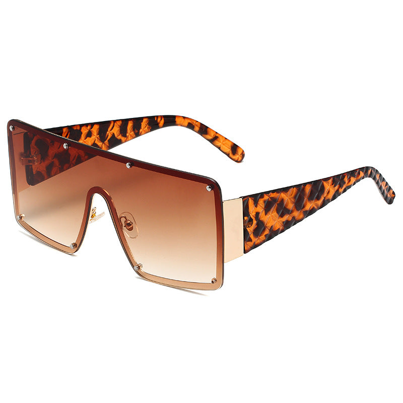 Women's Square Personality Large Frame One Piece Sunglasses