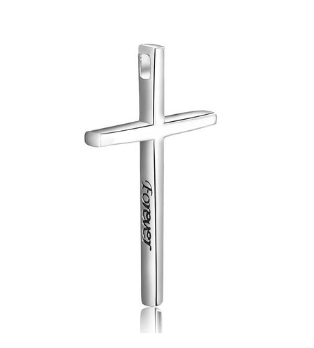 925 Sterling Silver Glossy Cross Pendant