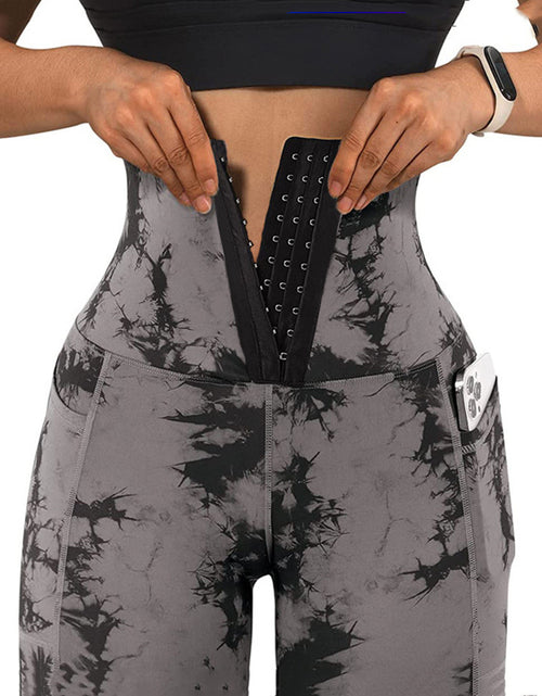 Load image into Gallery viewer, Women&#39;s Yoga Sports Patchwork Pocket Tie-dye Leggings
