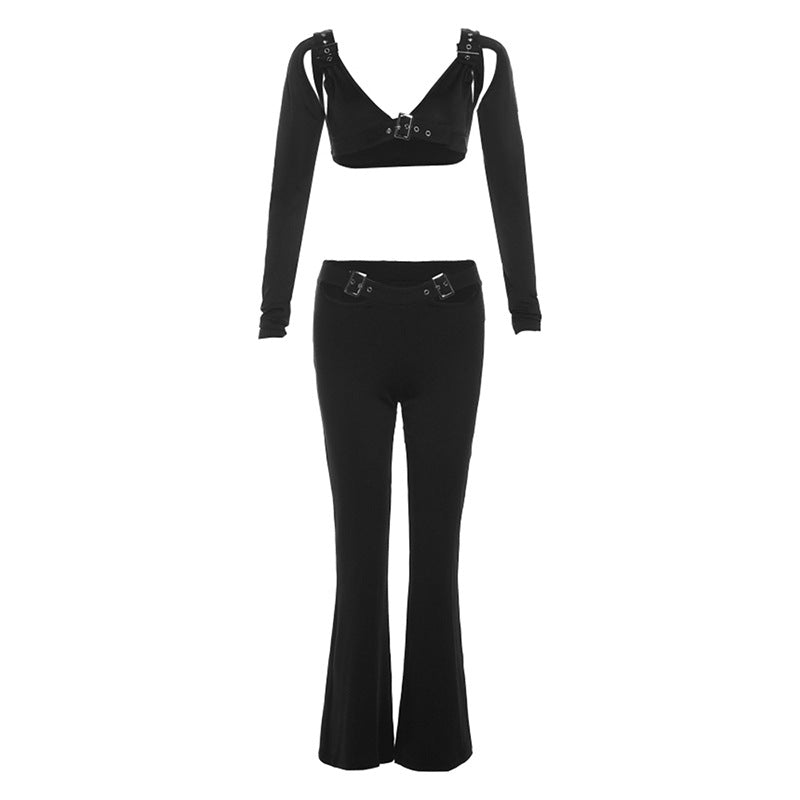 Women's High Waist Slim Pants Casual Suit