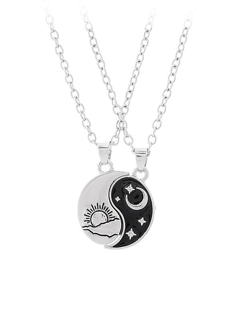 Load image into Gallery viewer, Sun Moon Stitching Eight-diagram-shaped Appetizer Good Friend Necklace
