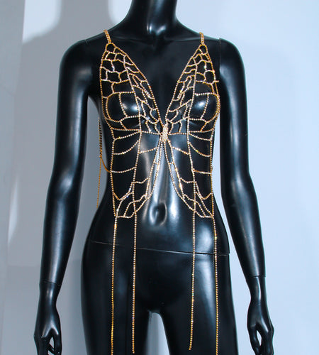 Tassel Body Niche Design Butterfly Chest Chain