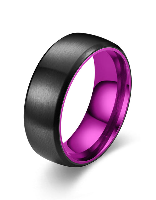 Load image into Gallery viewer, Two-tone Color Matte Red Purple Green Ring Couple
