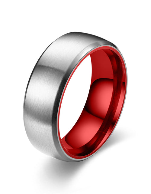 Load image into Gallery viewer, Two-tone Color Matte Red Purple Green Ring Couple
