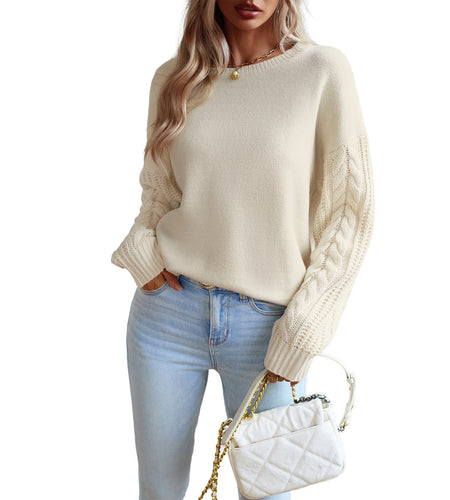 Women's Fashionable Simple Round Neck Sweater