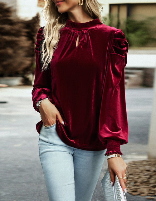 Load image into Gallery viewer, Women&#39;s Velvet Shirt Temperament Commute Long Sleeve
