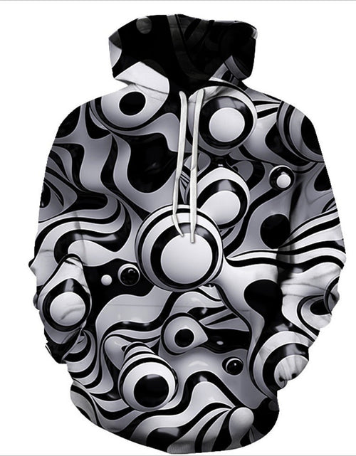 Load image into Gallery viewer, European And American Foreign Trade 3D Color Skull Printed Hood Pocket Pullover Sweater
