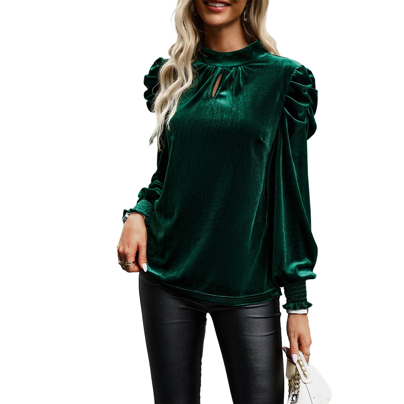 Women's Velvet Shirt Temperament Commute Long Sleeve